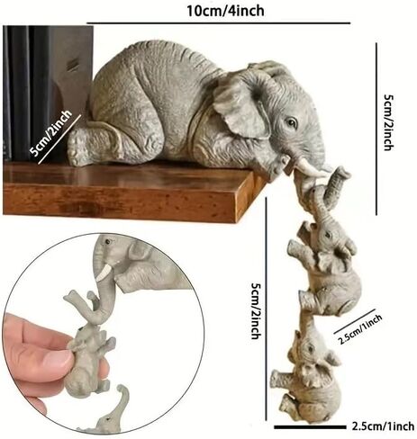 هدايا لتماثيل ديكور الأم والأفيال، تماثيل أمهات الفيل المعلقة للأطفال معلقة على الحافة، مجموعات تماثيل ليوم قدم الأم (3 قطع) in Kuwait