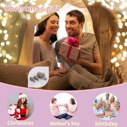 هدايا لتماثيل ديكور الأم والأفيال، تماثيل أمهات الفيل المعلقة للأطفال معلقة على الحافة، مجموعات تماثيل ليوم قدم الأم (3 قطع) in Kuwait