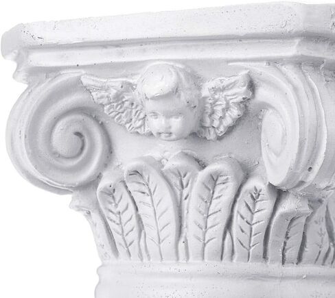 عمود Etiger الروماني، تمثال من الراتنج على شكل عمود يوناني، تمثال تمثال صغير بقاعدة مركزية، لحفلات الزفاف والحديقة المنزلية والديكور الداخلي والخارجي (أبيض) (أبيض) in Kuwait