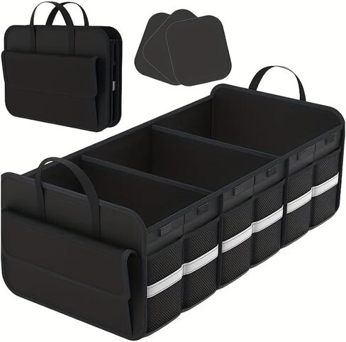 منظم وتخزين صندوق السيارة CloudDream، مساحة تخزين كبيرة قابلة للطي مقاس 35.4 بوصة مع 3 مقصورات و6 جيوب، منظم قابل للطي مقاوم للماء لسيارات الدفع الرباعي والشاحنات والشاحنات الصغيرة والسيدان وإكسسوارات السيارات in Kuwait