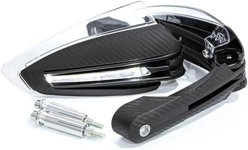 دراجة نارية قبضة اليد الحرس العالمي للدراجات النارية Handguards الفرامل الفاصل رافعة حامي مع ضوء LED بدوره إشارة الجبهة الزجاج الأمامي حارس اليد 1 زوج in Kuwait