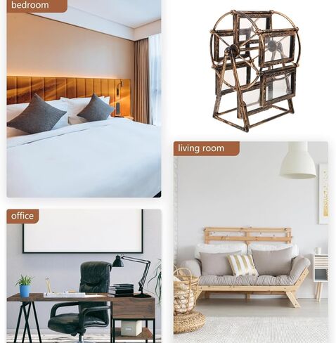 PRETYZOOM Retro Vintage Rotating 12 Photos Ferris Wheel Picture Frame, 4'' Photo Carousel Shows for DIY Spinning Valentine Home Windmill Family Décor Christmas Birthday in Saudi Arabia