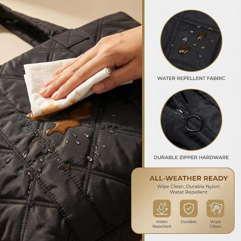 حقيبة حمل مبطنة للنساء، حقيبة حمل منتفخة خفيفة الوزن مع مقصورات حقيبة كتف للسفر والعمل وصالة الألعاب الرياضية in Kuwait