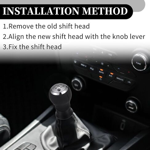 مقبض ناقل الحركة اليدوي 5 سرعات - مقبض ذراع ناقل الحركة لعلبة التروس للسيارة - لسيارة تويوتا ياريس 2005-2010 من الجلد الصناعي البلاستيكي باللون الأسود والفضي - قطعة واحدة in Kuwait