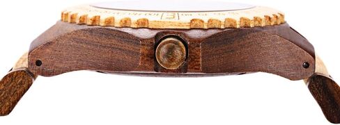 ساعة يد BEWELL ZS-W023A خشبية للرجال بحركة كوارتز خفيفة الوزن مصنوعة يدويًا بتقويم تناظري in Kuwait