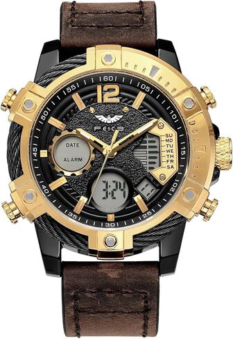 FEICE Men's Chronograph Sport Watch Japanese Quartz Analog-Digital Waterproof Watches Multifunctional Luminescent Industrial Style Punk Watch in Kuwait