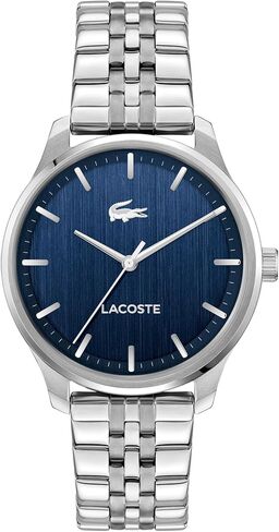 Lacoste Lisbon Men’s Quartz Watch - Bracelet, Three-Hand Sunray Dial with Stick Indexes, Polished Case, Crocodile Logo - Modern, Classic Timepiece - Gift for Him 42mm in Saudi Arabia