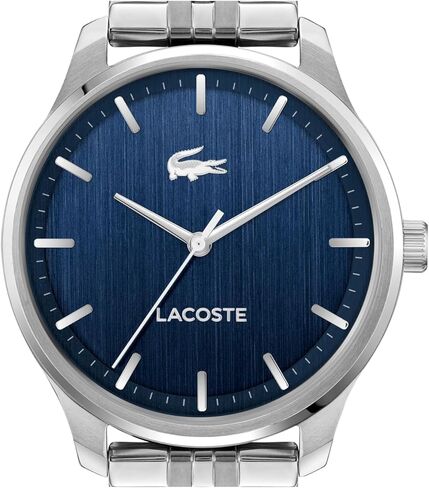 Lacoste Lisbon Men’s Quartz Watch - Bracelet, Three-Hand Sunray Dial with Stick Indexes, Polished Case, Crocodile Logo - Modern, Classic Timepiece - Gift for Him 42mm in Saudi Arabia