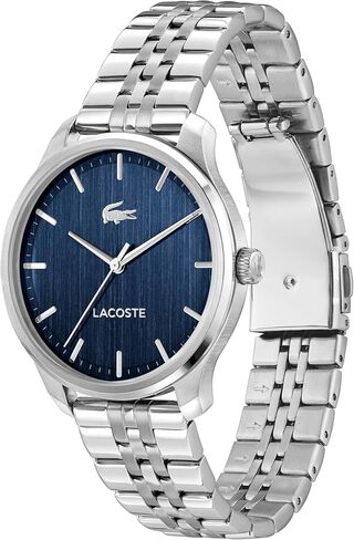 Lacoste Lisbon Men’s Quartz Watch - Bracelet, Three-Hand Sunray Dial with Stick Indexes, Polished Case, Crocodile Logo - Modern, Classic Timepiece - Gift for Him 42mm in Saudi Arabia