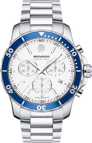 Movado Series 800 Men's Watch - Swiss Quartz Chronograph, Stainless Steel Bracelet - Modern, Sporty Luxury Fashion Timepiece for Him - 42mm in Saudi Arabia