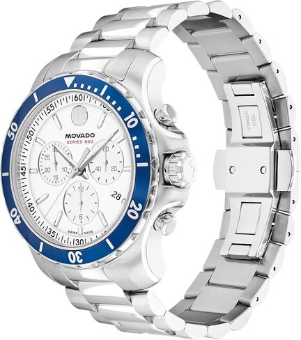Movado Series 800 Men's Watch - Swiss Quartz Chronograph, Stainless Steel Bracelet - Modern, Sporty Luxury Fashion Timepiece for Him - 42mm in Saudi Arabia