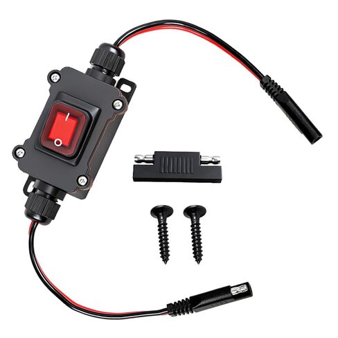 12V Inline Toggle Power Switch, 12AWG on/Off Switch SAE to SAE Cable, IP67 Quick Connect/Disconnect Red Light Button, Suitable for Motorcycle, Solar Panel, RV, Camping Trailer on/Off Connection in Saudi Arabia