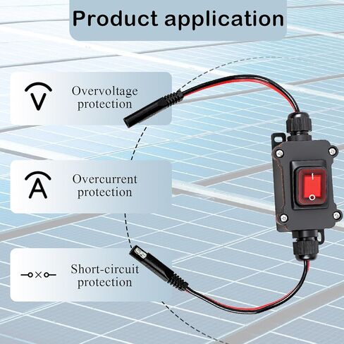 12V Inline Toggle Power Switch, 12AWG on/Off Switch SAE to SAE Cable, IP67 Quick Connect/Disconnect Red Light Button, Suitable for Motorcycle, Solar Panel, RV, Camping Trailer on/Off Connection in Saudi Arabia
