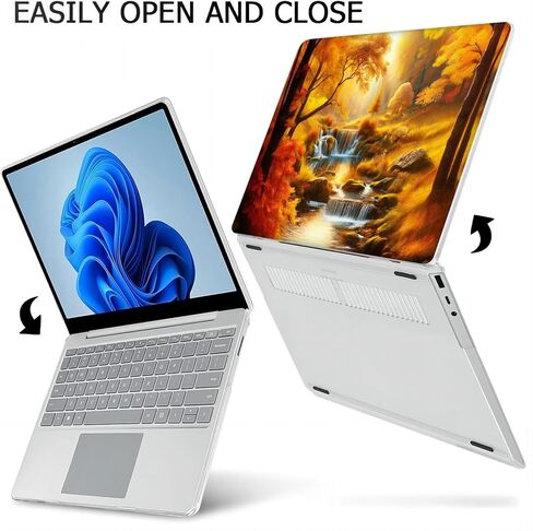 Compatible with Surface Laptop Go 2/1 12.4 inch, Hard Shell Case with Keyboard Cover and Screen Protector (Models:2013&1943, 2022 2020 Release) - Waterfall MC21231 in Saudi Arabia