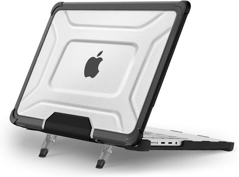 MOSISO Compatible with MacBook Pro 14 inch Case 2025-2021 M5 M4 M3 M2 M1 A3434 A3112 A3185 A3401 A2918 A2992 A2779 A2442, Shockproof TPU Bumper Dots Plastic Hard Case with Foldable Stand, Black in Saudi Arabia