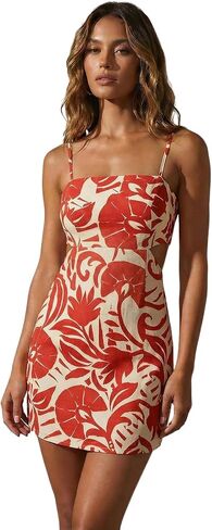 MakeMeChic Women's Floral Boho Mini Dress Tie Backless Cut Out Mini Dresses Sundress in Saudi Arabia