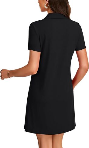 KIFOVEN Women's Pleated Collared V Neck Short Sleeve Loose Fit Casual Mini Dress in Saudi Arabia