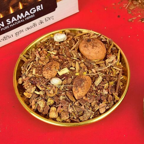 ساتفيك 500 جرام هافان ساماجري لبوجا | هاوان كوند، دورجا بوجا، منزل بوجا، ياجيا، ديوالي هاوان/هافان ياجيا شانتي، طقوس بوجان الهندوسية، منزل ماندير، صلاة روحية دينية، بوجا in Kuwait