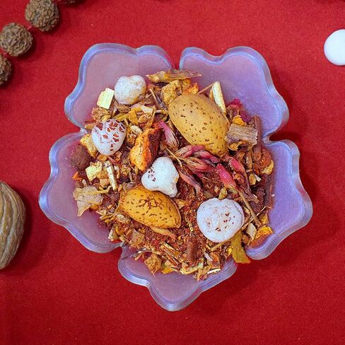 ساتفيك 500 جرام هافان ساماجري لبوجا | هاوان كوند، دورجا بوجا، منزل بوجا، ياجيا، ديوالي هاوان/هافان ياجيا شانتي، طقوس بوجان الهندوسية، منزل ماندير، صلاة روحية دينية، بوجا in Kuwait