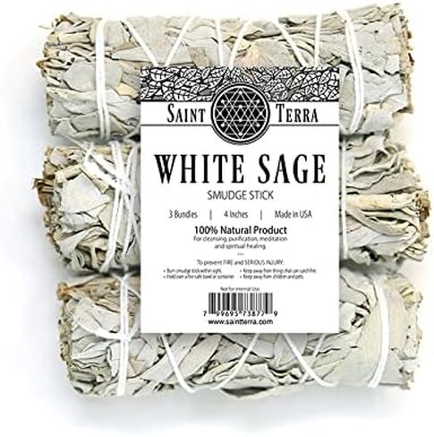 Saint Terra - California White Sage Smudge Stick 4 Inches; Pack of 3 in Kuwait