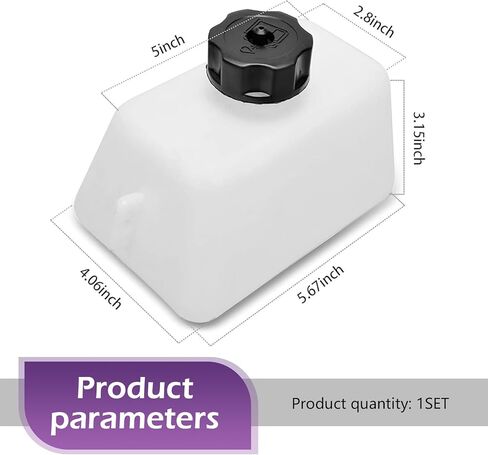 Fuel Petrol Tank, Coolant Reservoir Tank, Plastic Gas Tank with Oil Filter and Pipes, Fit for Quad Dirt Atv Scooter 2 Stroke 43cc 45cc 47cc (White) in Kuwait