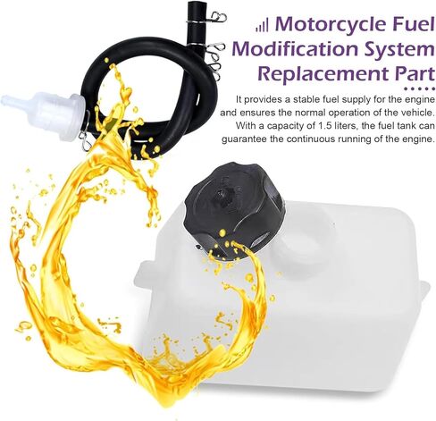 Fuel Petrol Tank, Coolant Reservoir Tank, Plastic Gas Tank with Oil Filter and Pipes, Fit for Quad Dirt Atv Scooter 2 Stroke 43cc 45cc 47cc (White) in Kuwait