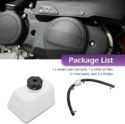 Fuel Petrol Tank, Coolant Reservoir Tank, Plastic Gas Tank with Oil Filter and Pipes, Fit for Quad Dirt Atv Scooter 2 Stroke 43cc 45cc 47cc (White) in Kuwait