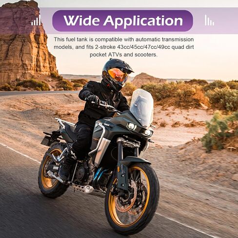 Fuel Petrol Tank, Coolant Reservoir Tank, Plastic Gas Tank with Oil Filter and Pipes, Fit for Quad Dirt Atv Scooter 2 Stroke 43cc 45cc 47cc (White) in Kuwait