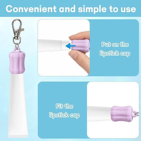 سلسلة مفاتيح حامل ملمع الشفاه مكونة من 6 ألوان، حامل سلسلة مفاتيح بلسم الشفاه، سلسلة مفاتيح معدنية وملمع شفاه من السيليكون للنساء in Kuwait