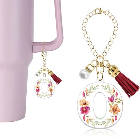Letter Charms Accessories for Stanley Tumbler Cup, Initial Bag Charm for Women Initials Tassel Keychain Handle Charm in Saudi Arabia