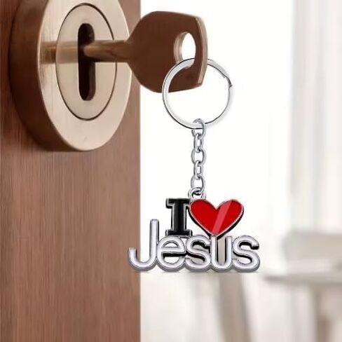 I Love Jesus Keychain Christian Faith Accessory Easter Gift for Believers Inspirational Key Chain in Saudi Arabia