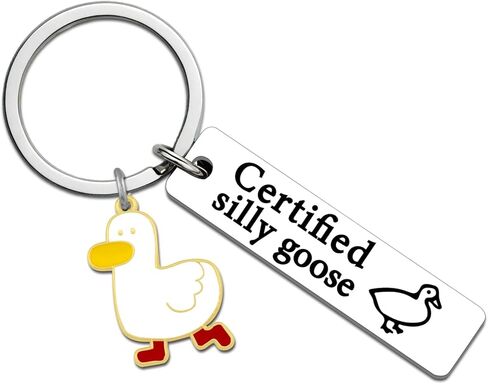 Silly Goose Keychain Funny Keychain Novelty Keychains for Friends Teen Girls Gag Gifts for Women Men Coworkers Christmas White Elephant Gifts for Adults Goose Decor in Kuwait