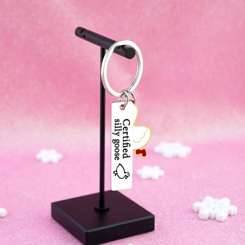 Silly Goose Keychain Funny Keychain Novelty Keychains for Friends Teen Girls Gag Gifts for Women Men Coworkers Christmas White Elephant Gifts for Adults Goose Decor in Kuwait