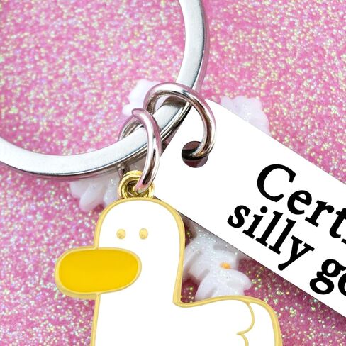 Silly Goose Keychain Funny Keychain Novelty Keychains for Friends Teen Girls Gag Gifts for Women Men Coworkers Christmas White Elephant Gifts for Adults Goose Decor in Kuwait