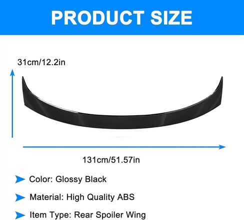 جناح سبويلر خلفي لسيارة تويوتا كامري 2018-2024 LE SE XLE XSE TRD غطاء صندوق السيارة الهجين سبويلر خلفي أسود لامع in Kuwait