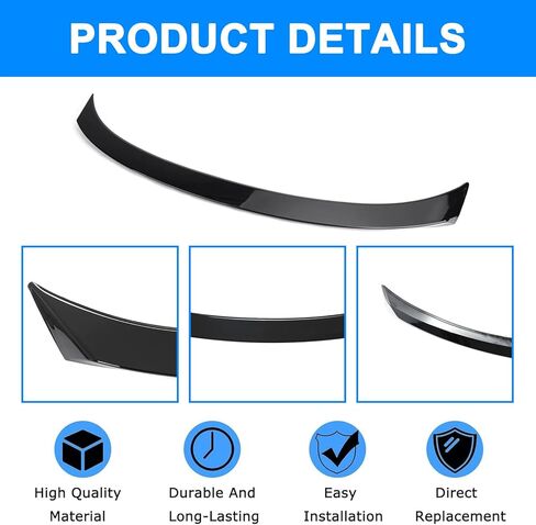 جناح سبويلر خلفي لسيارة تويوتا كامري 2018-2024 LE SE XLE XSE TRD غطاء صندوق السيارة الهجين سبويلر خلفي أسود لامع in Kuwait