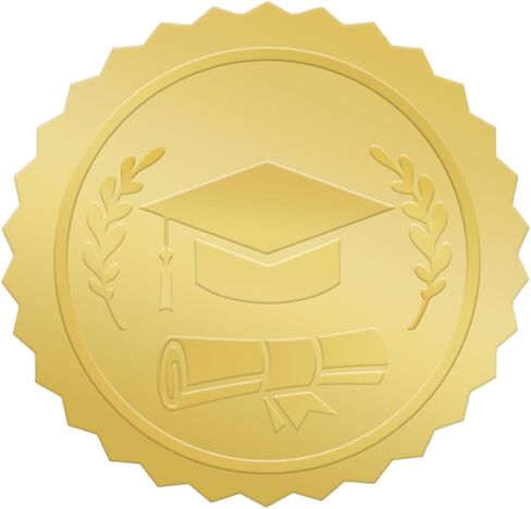 120 Pcs Gold Seal Sticker,Gold Embossed Graduation Cap Stickers,Self Adhesive for Envelopes,Thank You Greeting Cards in Kuwait