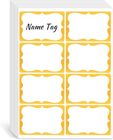 160 قطعة من ملصقات بطاقات الأسماء من رقائق الذهب، 2 × 3 بوصات ذاتية اللصق، ملصقات شارات أسماء، ملصقات علامات اسم فارغة مقاومة للماء للمدرسة، المكتب، المنزل، الحفلات، المؤتمرات (ذهبي) in Kuwait