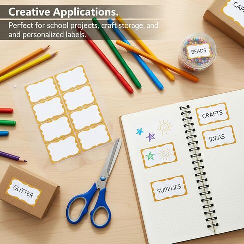 160 قطعة من ملصقات بطاقات الأسماء من رقائق الذهب، 2 × 3 بوصات ذاتية اللصق، ملصقات شارات أسماء، ملصقات علامات اسم فارغة مقاومة للماء للمدرسة، المكتب، المنزل، الحفلات، المؤتمرات (ذهبي) in Kuwait