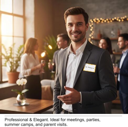 160 قطعة من ملصقات بطاقات الأسماء من رقائق الذهب، 2 × 3 بوصات ذاتية اللصق، ملصقات شارات أسماء، ملصقات علامات اسم فارغة مقاومة للماء للمدرسة، المكتب، المنزل، الحفلات، المؤتمرات (ذهبي) in Kuwait