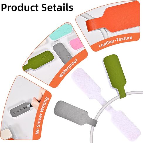 Cable Labels 2.28 Inch Large Size, 6-Color (36-Pack) Write-On Cord Labels Tags for Wire Management & Identification,with Storage Box for Office Cable Organizing, IT Rooms, Server Closets in Saudi Arabia