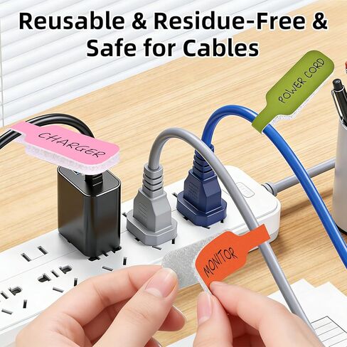 Cable Labels 2.28 Inch Large Size, 6-Color (36-Pack) Write-On Cord Labels Tags for Wire Management & Identification,with Storage Box for Office Cable Organizing, IT Rooms, Server Closets in Saudi Arabia