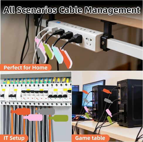 Cable Labels 2.28 Inch Large Size, 6-Color (36-Pack) Write-On Cord Labels Tags for Wire Management & Identification,with Storage Box for Office Cable Organizing, IT Rooms, Server Closets in Saudi Arabia