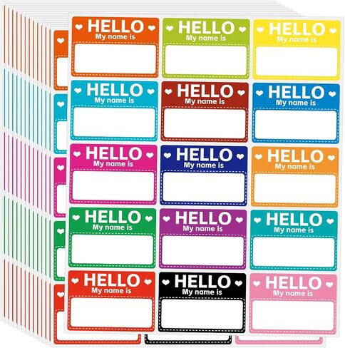 210 قطعة من ملصقات بطاقات الاسم من Leesgel، ملصقات Hello My Name is الملونة، ملصقات لاصقة كبيرة لبطاقات الاسم للمدرسة، والفصول الدراسية، والمكتب، والمنزل، والحفلات، والمؤتمرات in Kuwait