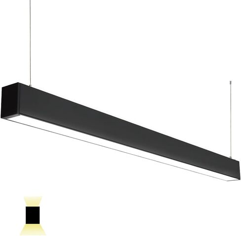 4FT ضوء خطي LED قابل للربط، 50/45/40/35/30W قابل للتعديل، 3000K/4000K/5000K تركيبات إضاءة خطية قابلة للتحديد، 0-10V إضاءة مكتبية معلقة معمارية قابلة للتعتيم لتجارة التجزئة في صالة الألعاب الرياضية، ETL 6Pack in Saudi Arabia