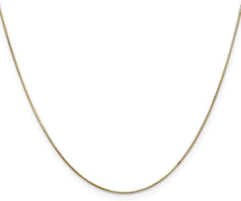 IceCarats 14K Solid Yellow Gold 0.65mm Round Cubetto Omega Snake Chain Herringbone Necklace 24 inch in Saudi Arabia