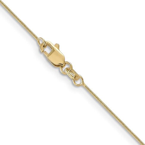 IceCarats 14K Solid Yellow Gold 0.65mm Round Cubetto Omega Snake Chain Herringbone Necklace 24 inch in Saudi Arabia