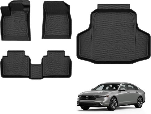 Mixsuper Floor Mats Cargo Liner لنيسان روج 2021-2024 جميع الأحوال الجوية 2 صف بطانات أرضية ومجموعة سجادة صندوق السيارة باللون الأسود (ليس لنيسان روج سبورت) in Kuwait