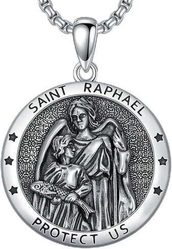 قلادة سانت راعي للرجال والنساء 925 من الفضة الاسترليني سانت مايكل / سانت بنديكت / سانت جود / سانت كريستوفر / مريم العذراء / سانت رافائيل / سانت فرانسيس قلادة لعيد الميلاد وعيد الميلاد in Kuwait