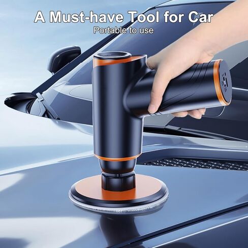 جهاز تلميع السيارة اللاسلكي، سرعة مزدوجة 1700 دورة في الدقيقة و2500 دورة في الدقيقة مع عبوتين بطارية 2000 مللي أمبير في الساعة و5 أنواع من أقراص التلميع، للتفصيل التلقائي بالشمع وتلميع الطلاء وإصلاح الخدوش (#1) in Kuwait